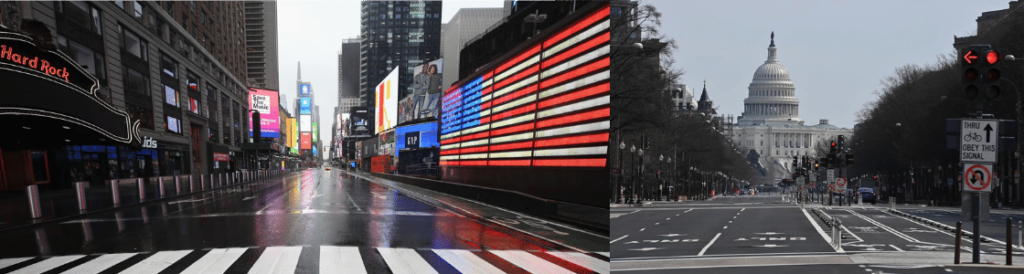 Empty Streets of NYC and DC